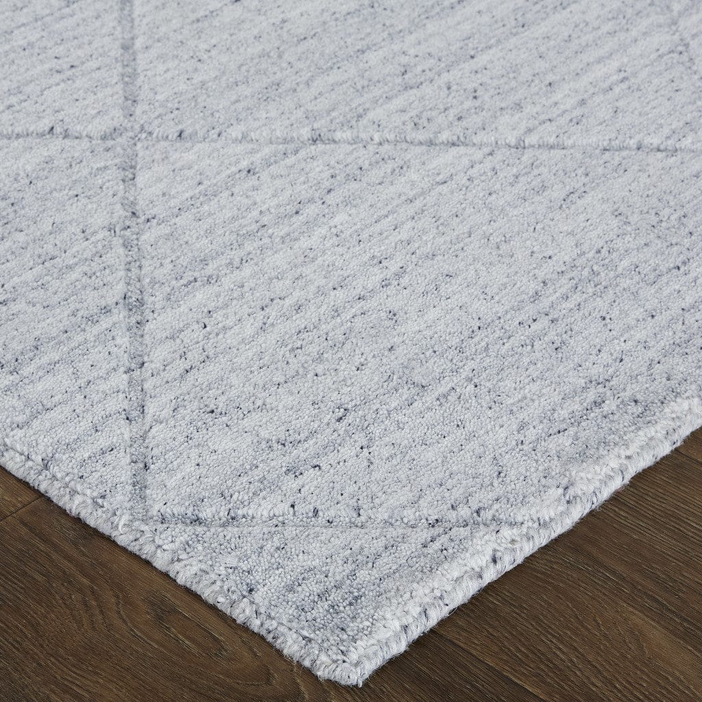 4' X 6' Ivory And Silver Striped Hand Woven Area Rug