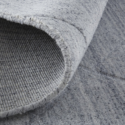 4' X 6' Ivory And Silver Striped Hand Woven Area Rug