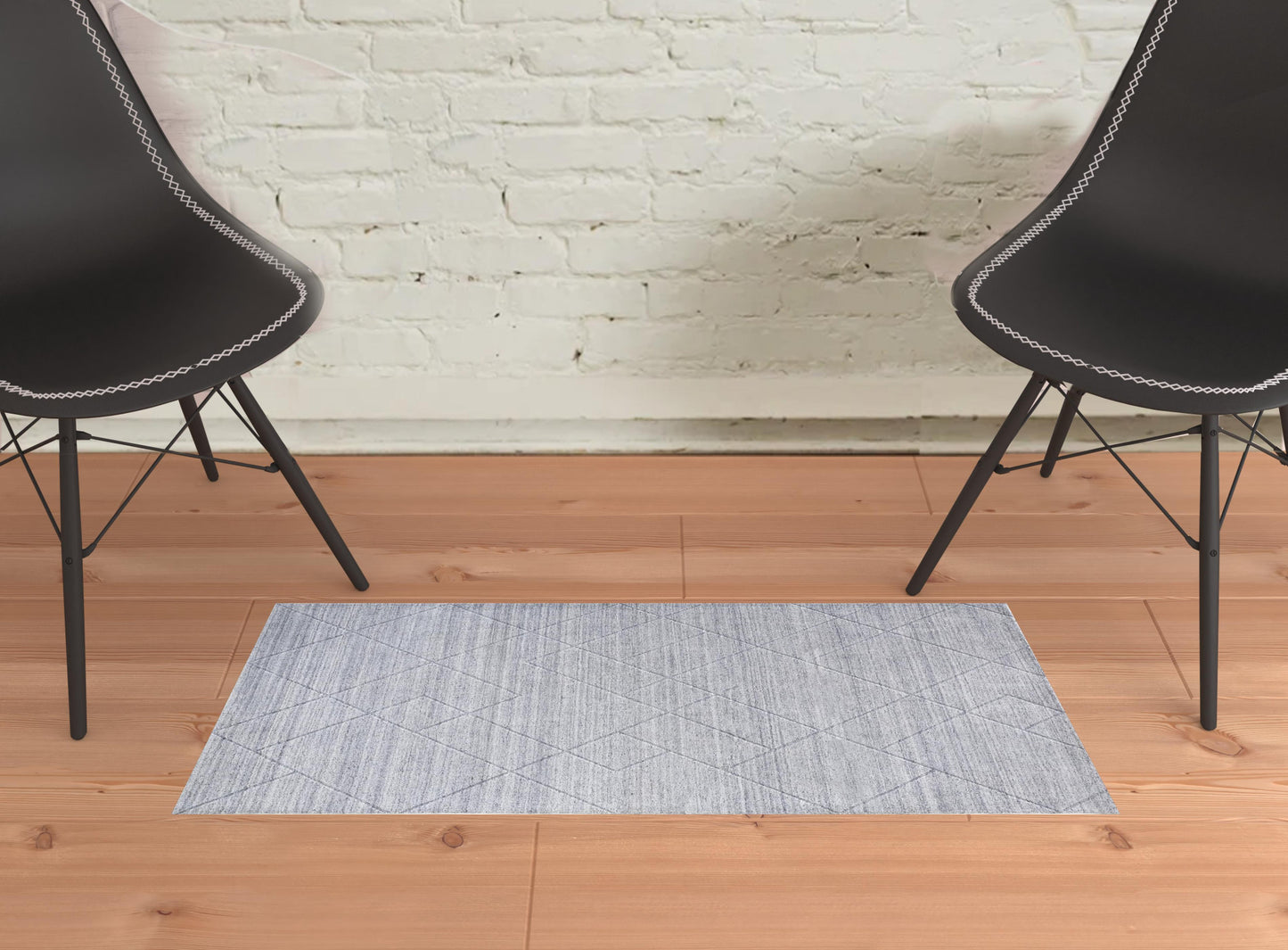 4' X 6' Ivory And Silver Striped Hand Woven Area Rug