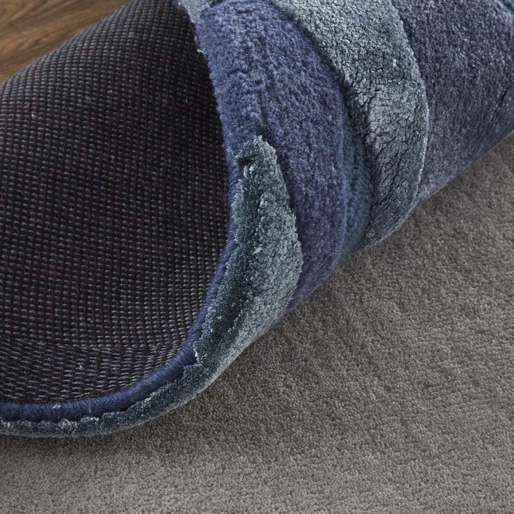 4' X 6' Gray Taupe And Blue Wool Abstract Tufted Handmade Area Rug