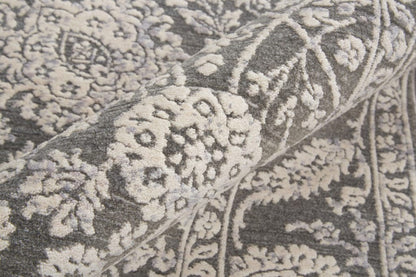 8' X 10' Taupe And Ivory Floral Power Loom Area Rug