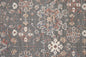 8' X 10' Taupe Gray And Orange Floral Power Loom Area Rug