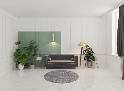 8' X 10' Gray Ivory And Tan Floral Power Loom Area Rug