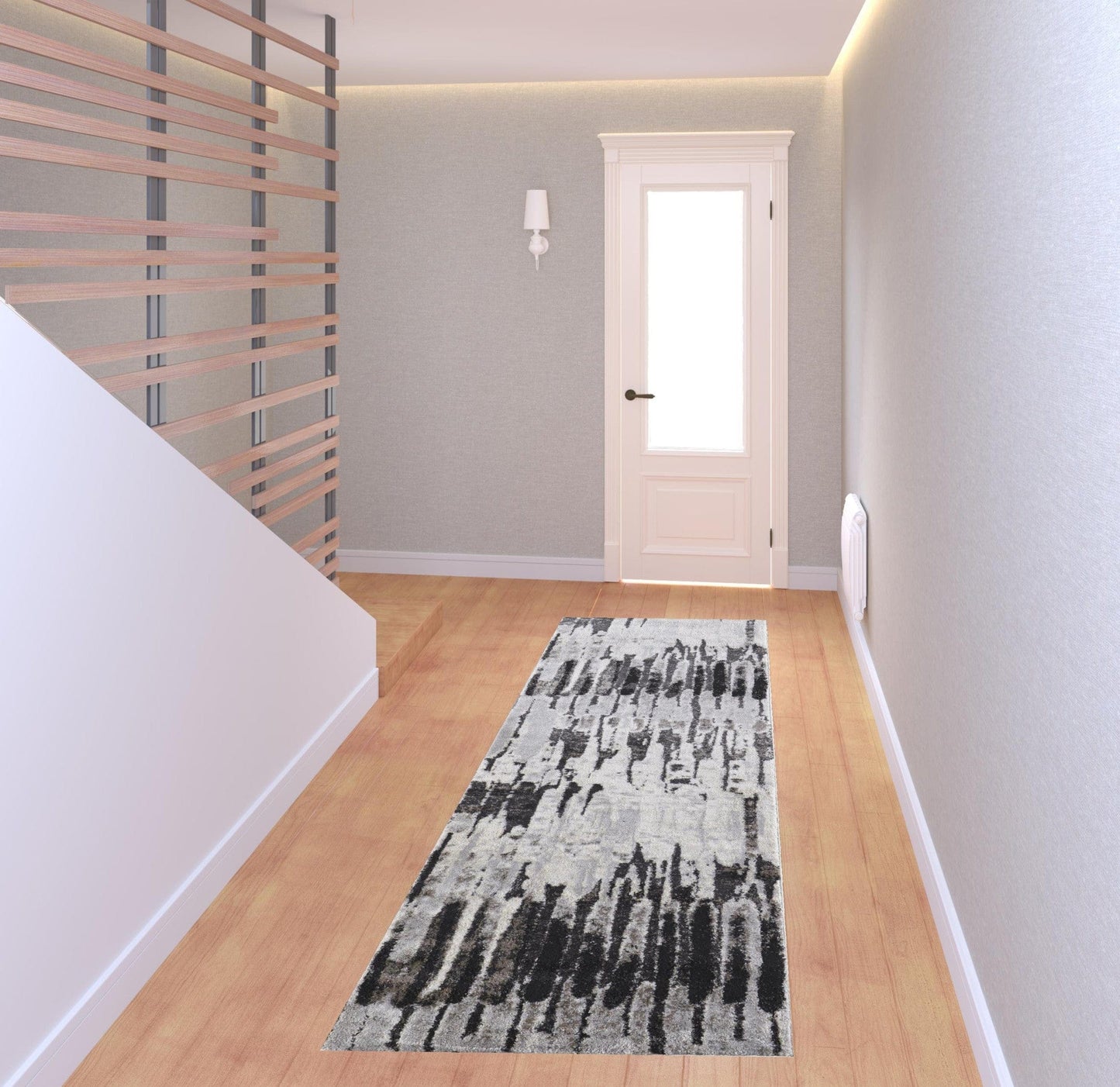 4' X 6' Ivory Brown And Gray Abstract Power Loom Stain Resistant Area Rug