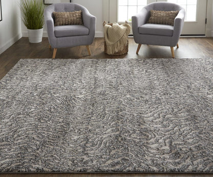 4' X 6' Gray Taupe And Ivory Abstract Power Loom Stain Resistant Area Rug