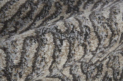 4' X 6' Gray Taupe And Ivory Abstract Power Loom Stain Resistant Area Rug