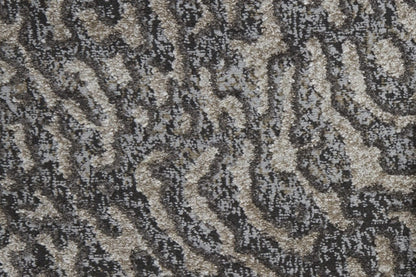 4' X 6' Gray Taupe And Ivory Abstract Power Loom Stain Resistant Area Rug