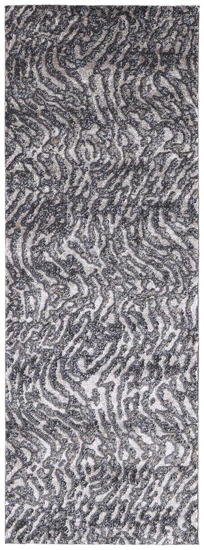 4' X 6' Gray Taupe And Ivory Abstract Power Loom Stain Resistant Area Rug