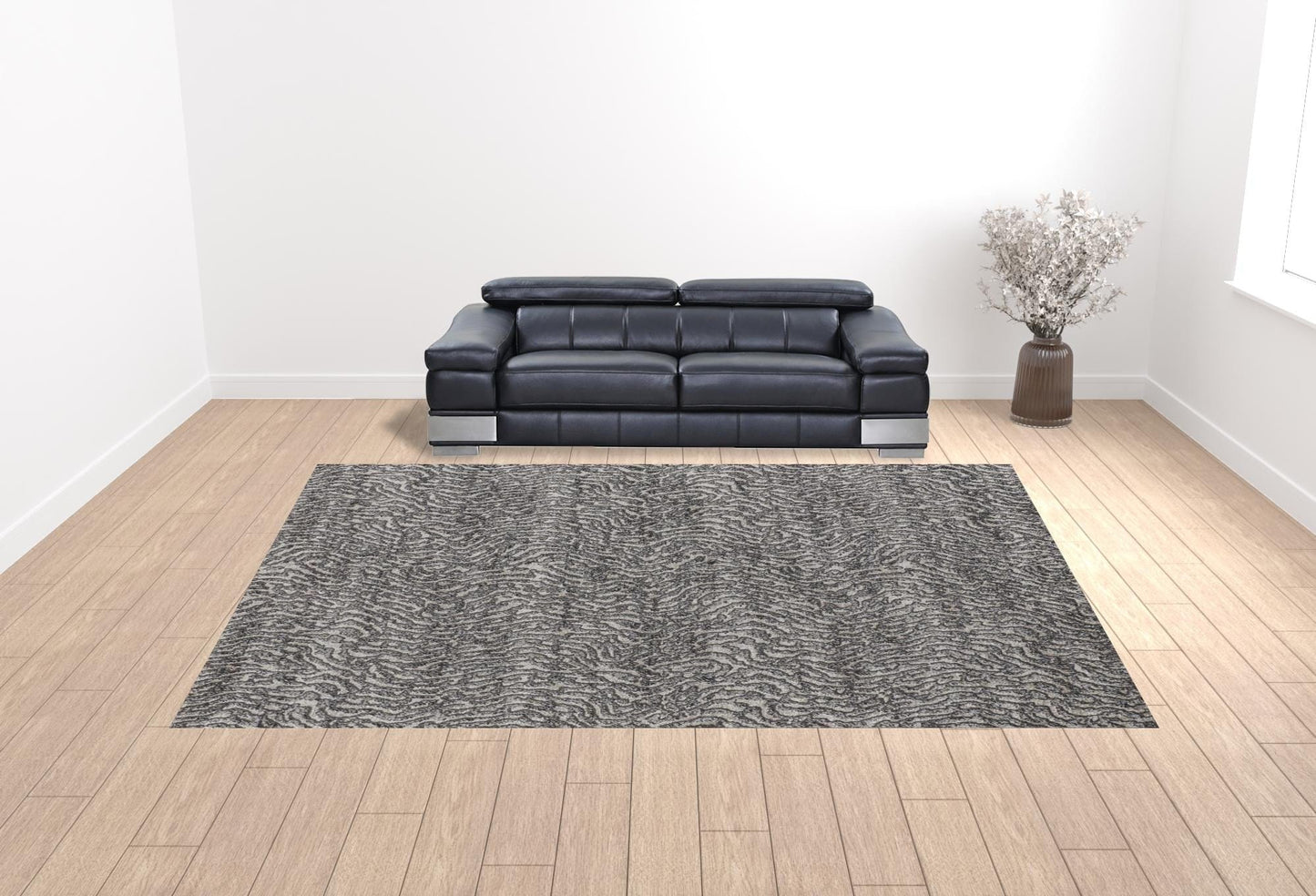 4' X 6' Gray Taupe And Ivory Abstract Power Loom Stain Resistant Area Rug