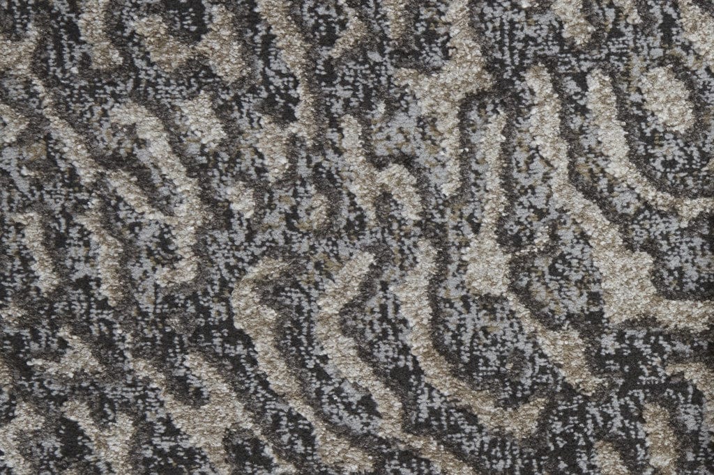4' X 6' Gray Taupe And Ivory Abstract Power Loom Stain Resistant Area Rug