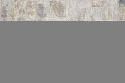 4' X 6' Tan Ivory And Orange Floral Hand Knotted Stain Resistant Area Rug