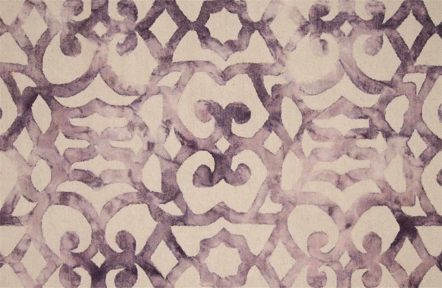 10' Ivory And Purple Round Wool Tufted Handmade Stain Resistant Area Rug