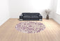 10' Ivory And Purple Round Wool Tufted Handmade Stain Resistant Area Rug