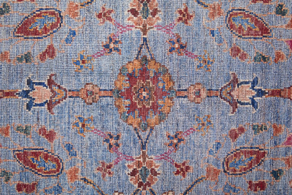 4' X 6' Gray Blue And Red Floral Power Loom Area Rug