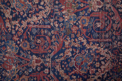 4' X 6' Red Blue And Tan Floral Power Loom Area Rug