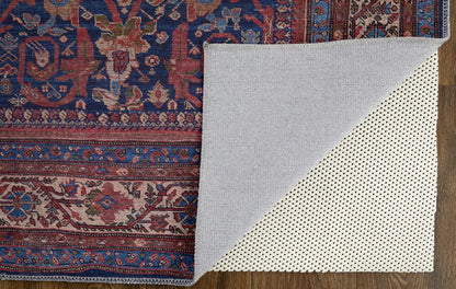 4' X 6' Red Blue And Tan Floral Power Loom Area Rug