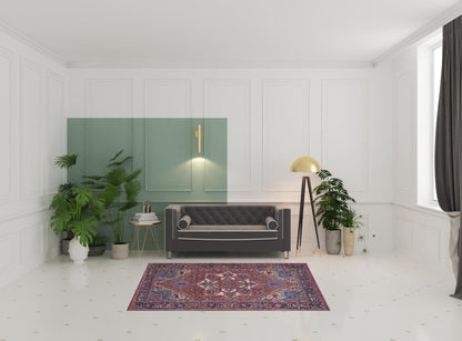 4' X 6' Red Tan And Blue Floral Power Loom Area Rug