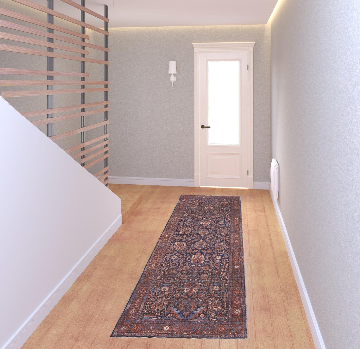 4' X 6' Red Orange And Blue Floral Power Loom Area Rug