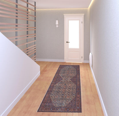 4' X 6' Red Tan And Blue Floral Power Loom Area Rug