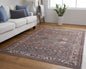 4' X 6' Brown Red And Ivory Floral Power Loom Area Rug