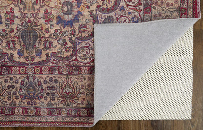 4' X 6' Red Tan And Pink Floral Power Loom Area Rug