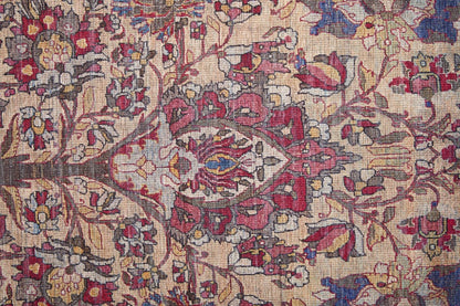 4' X 6' Red Tan And Pink Floral Power Loom Area Rug