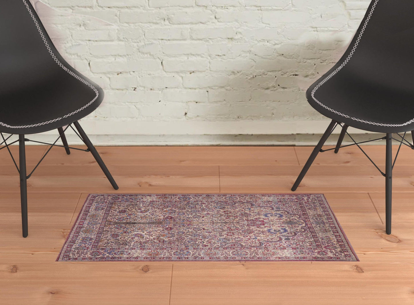 4' X 6' Red Tan And Pink Floral Power Loom Area Rug