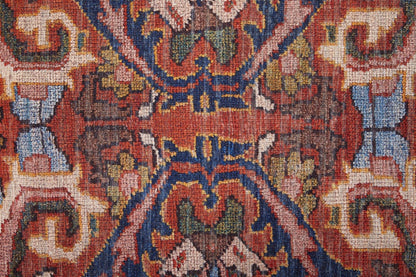 4' X 6' Red Tan And Blue Floral Power Loom Area Rug