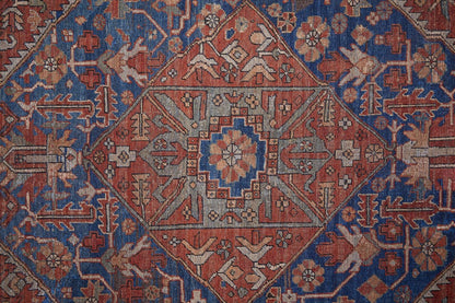 4' X 6' Red Tan And Blue Floral Power Loom Area Rug
