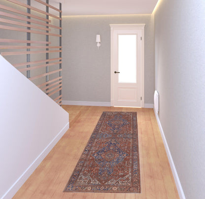 4' X 6' Red Tan And Blue Floral Power Loom Area Rug