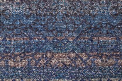 4' X 6' Blue Purple And Brown Floral Power Loom Area Rug