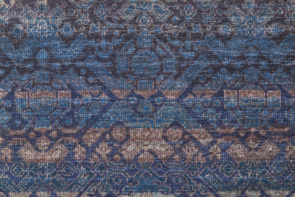 4' X 6' Blue Purple And Brown Floral Power Loom Area Rug