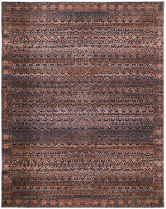 4' X 6' Red Brown And Blue Floral Power Loom Area Rug