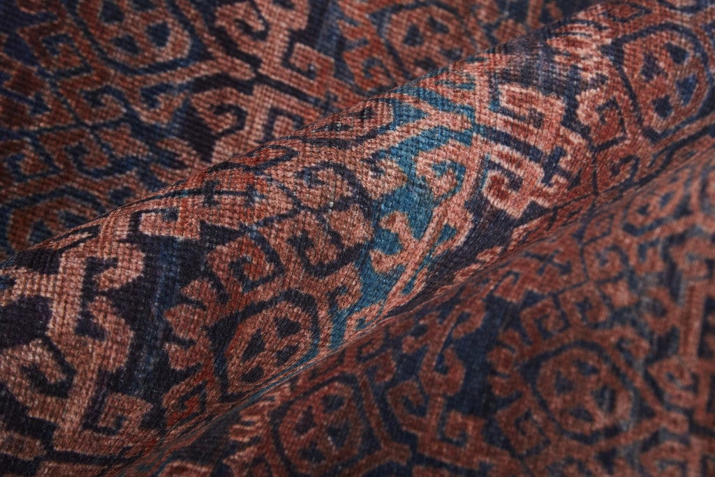 4' X 6' Red Brown And Blue Floral Power Loom Area Rug