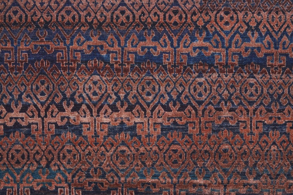 4' X 6' Red Brown And Blue Floral Power Loom Area Rug