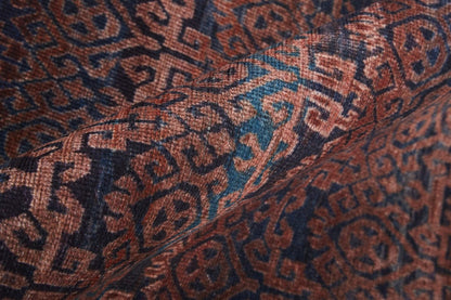 4' X 6' Red Brown And Blue Floral Power Loom Area Rug