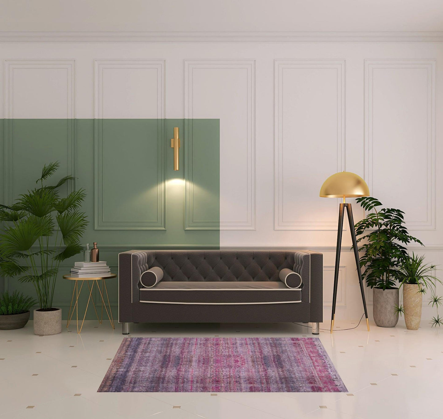 4' X 6' Pink And Purple Floral Power Loom Area Rug