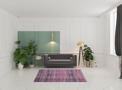 4' X 6' Pink And Purple Floral Power Loom Area Rug