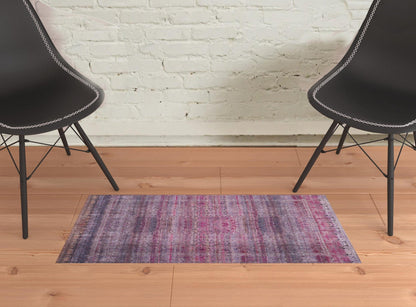 4' X 6' Pink And Purple Floral Power Loom Area Rug