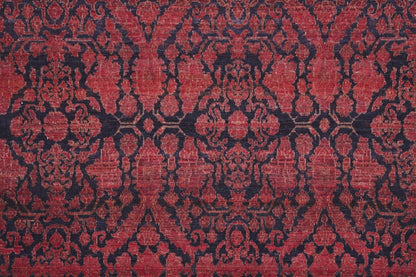 4' X 6' Red And Black Floral Power Loom Area Rug