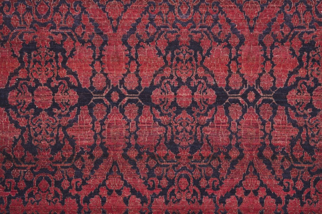 4' X 6' Red And Black Floral Power Loom Area Rug