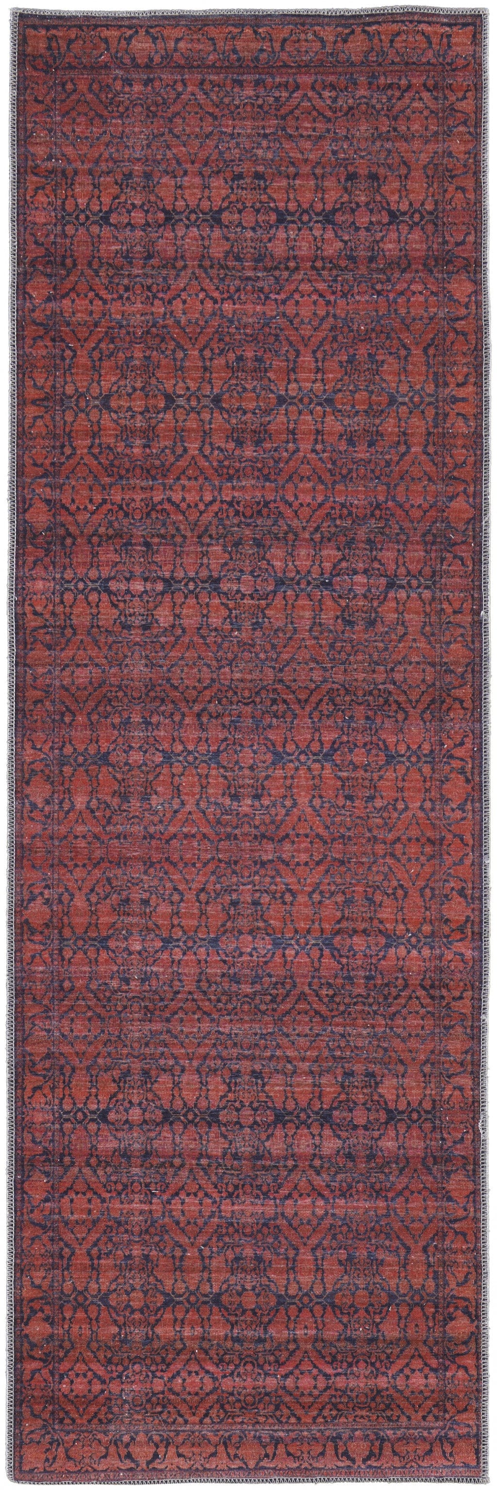 4' X 6' Red And Black Floral Power Loom Area Rug