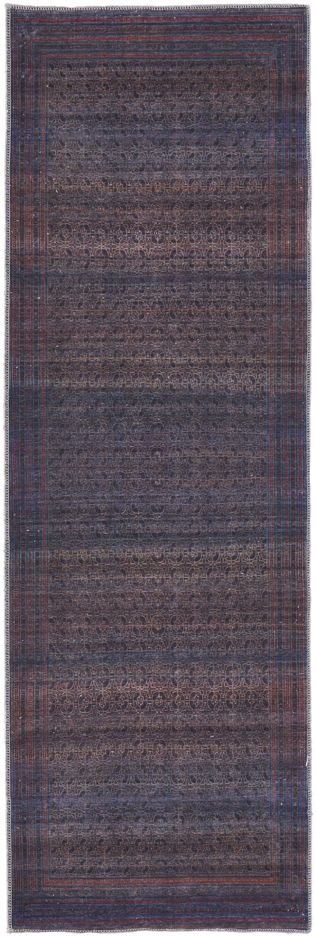 4' X 6' Blue Pink And Purple Floral Power Loom Area Rug