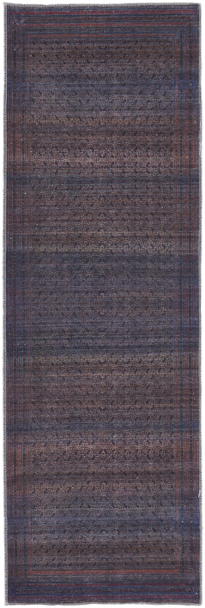 4' X 6' Blue Pink And Purple Floral Power Loom Area Rug