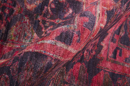 4' X 6' Red And Gray Geometric Power Loom Area Rug