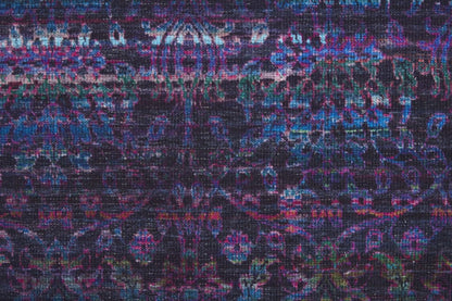 4' X 6' Blue And Purple Striped Power Loom Area Rug