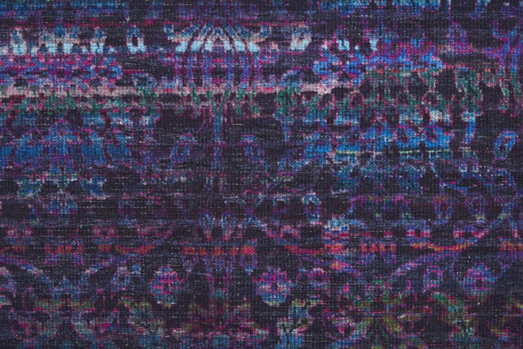4' X 6' Blue And Purple Striped Power Loom Area Rug