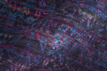 4' X 6' Blue And Purple Striped Power Loom Area Rug