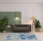 10' X 13' Blue And Ivory Stain Resistant Area Rug