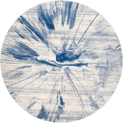 10' X 13' Blue And Ivory Stain Resistant Area Rug